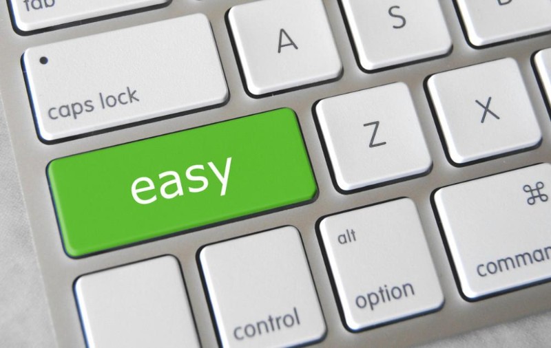 a green keyboard button that reads easy 