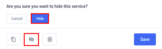 Amelia WordPress - Hide Service