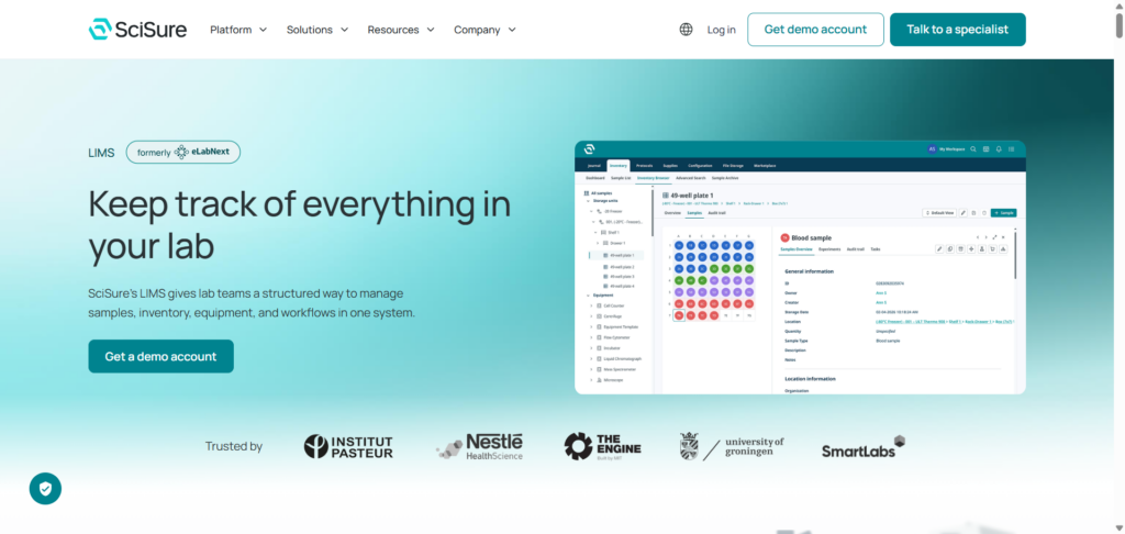 SciSure landing page
