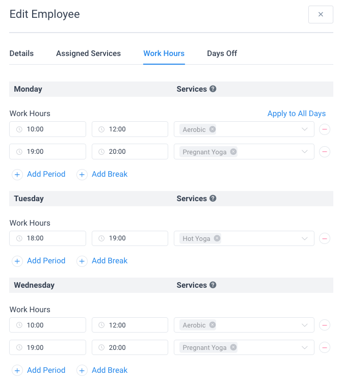 Word hours Amelia Wordpress booking plugin