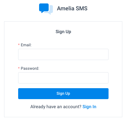 Sing Up Amelia WordPress Booking Plugin