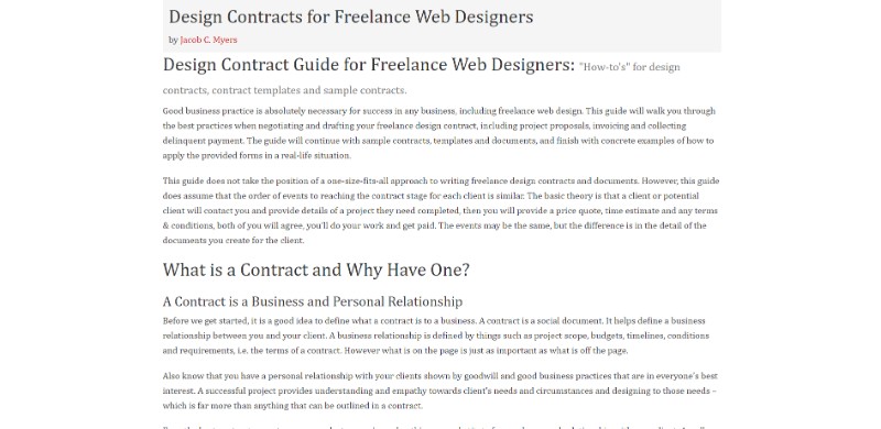 Web Dev Materials Contract, Website Design Blog