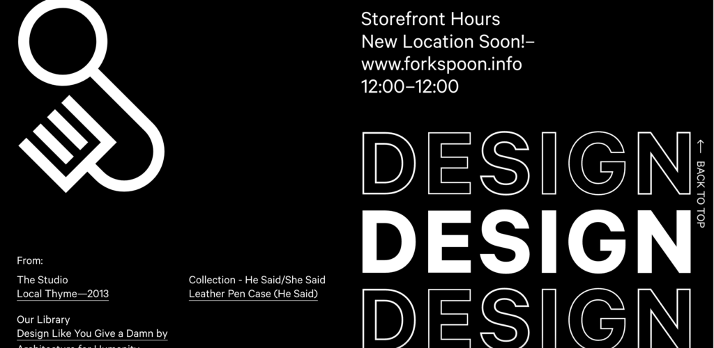 forkspoon black color website homepage screenshot 