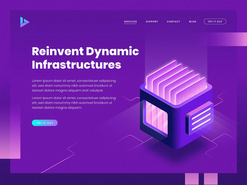 a dynamic website homepage examle