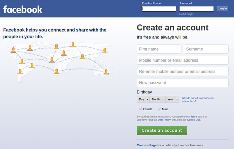 Facebook Login Form