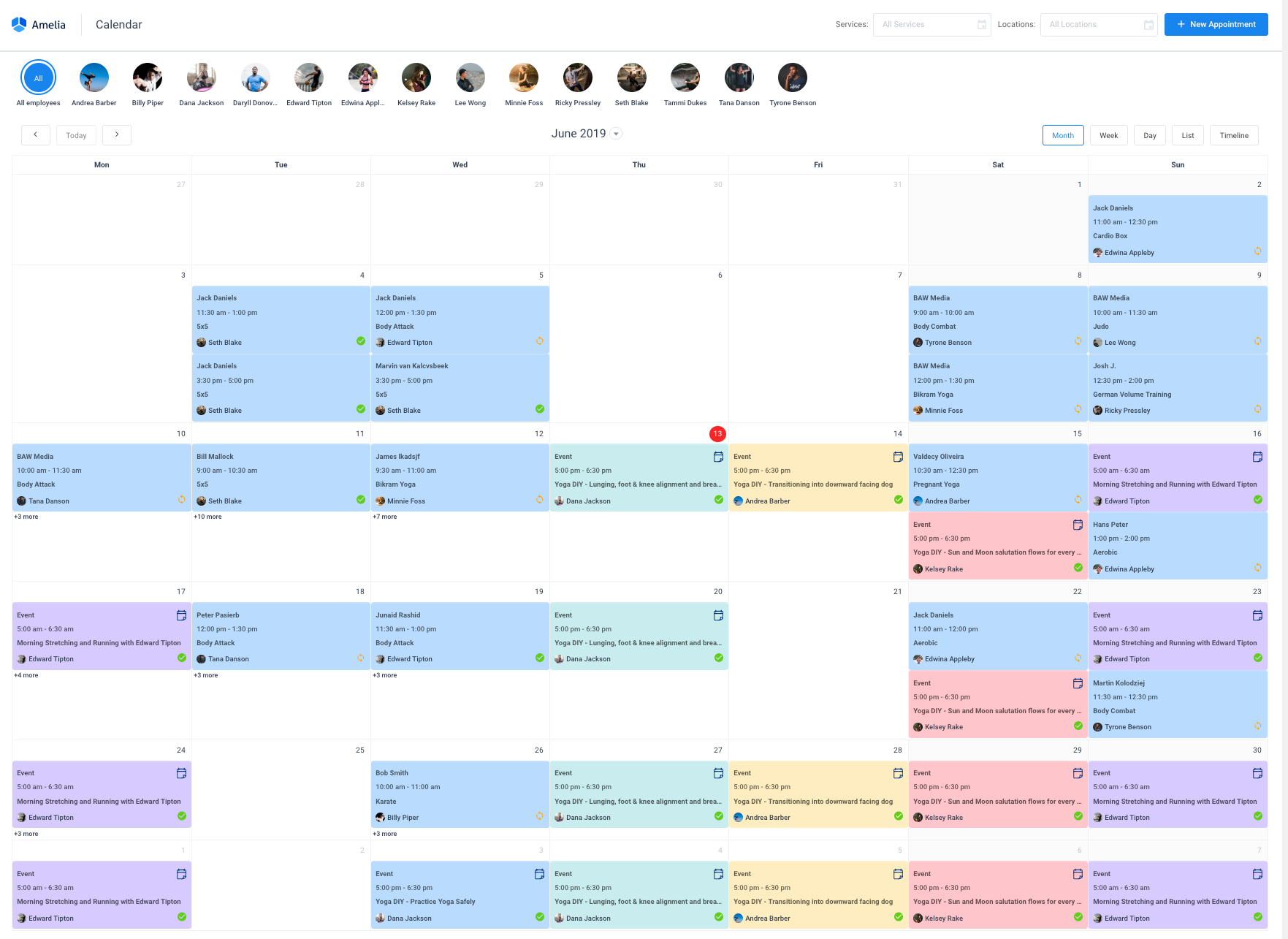 Managing Calendar Amelia WordPress Booking Plugin