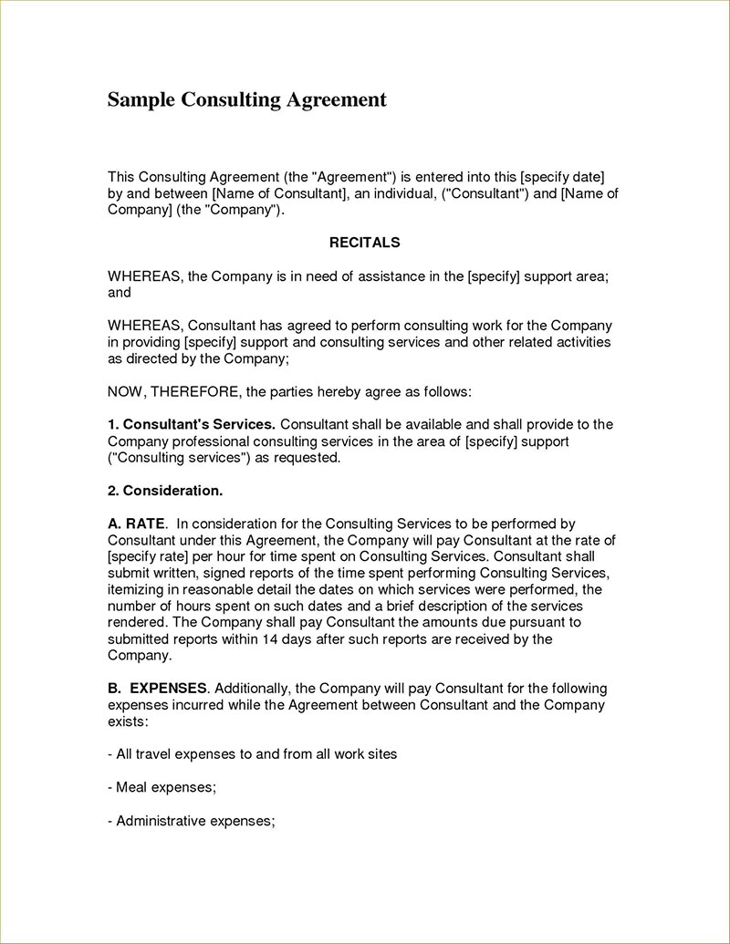 Consulting contract examples to use for your business With Regard To freelance consulting agreement template