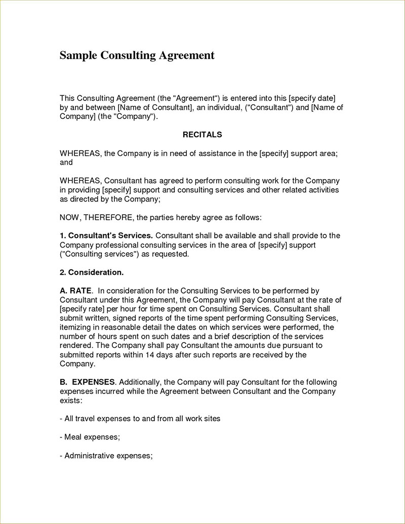 template consultancy agreement