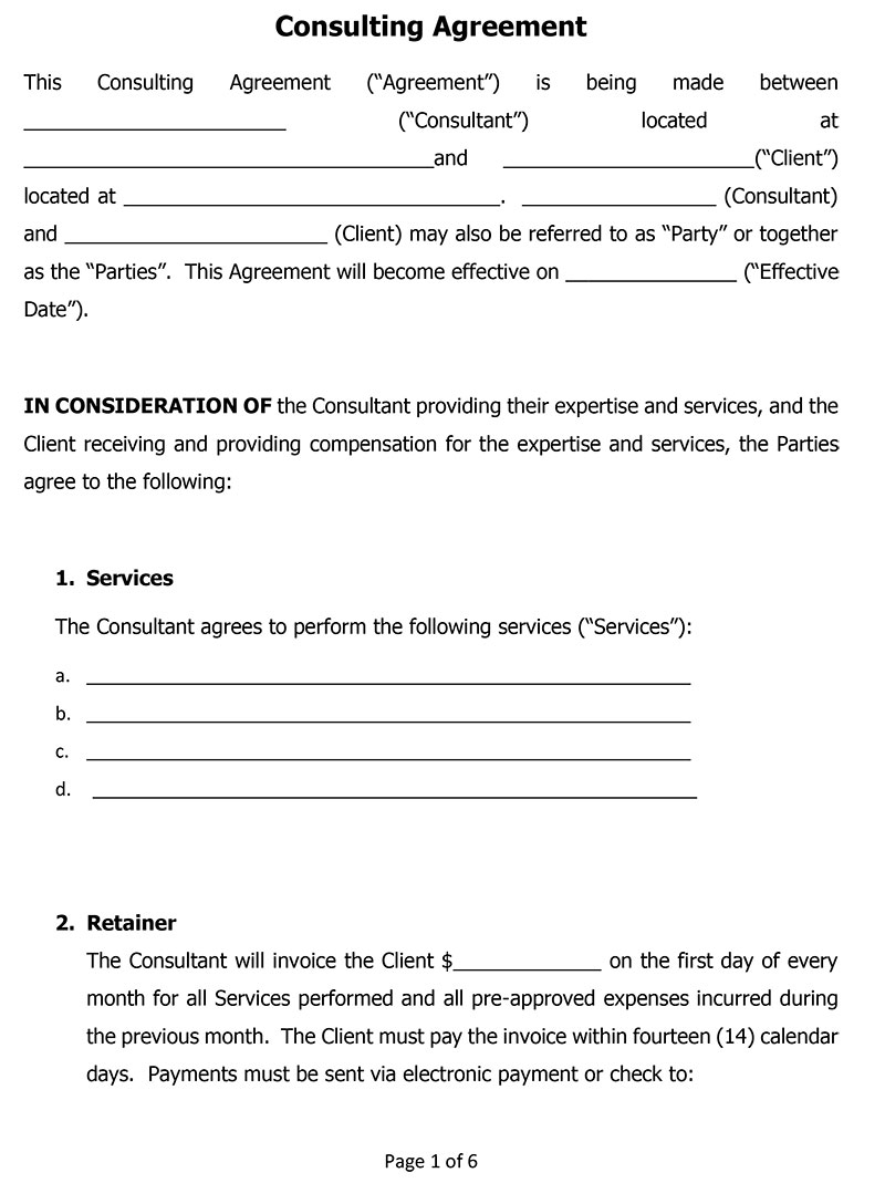 Consulting contract examples to use for your business Intended For freelance consulting agreement template