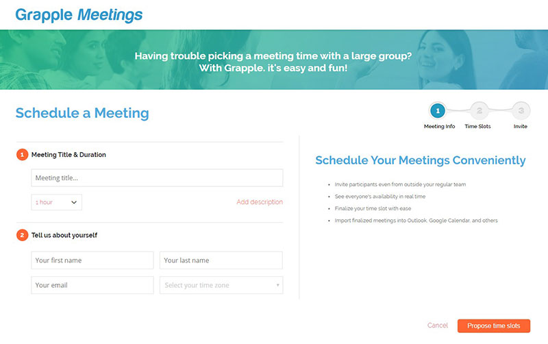 Grapple Task Management Software schedule a meeting
