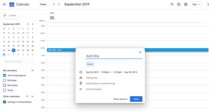 google calendar appointment slots notification