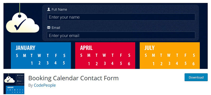 booking calendar contact forma download page