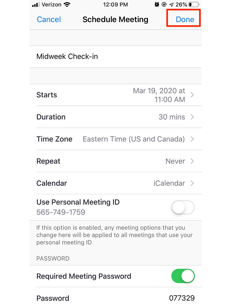 How to schedule a Zoom meeting on your mobile app