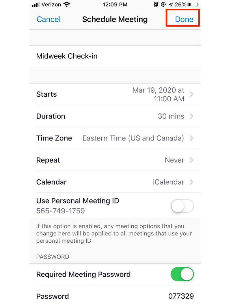 schedule a zoom meeting