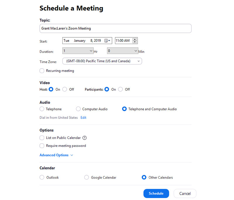 How to schedule a Zoom meeting using the Zoom desktop app