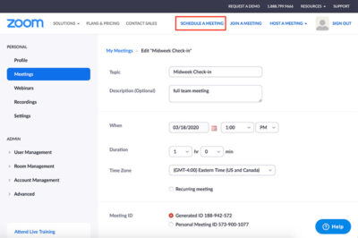 how to schedule a zoom meeting and invite others
