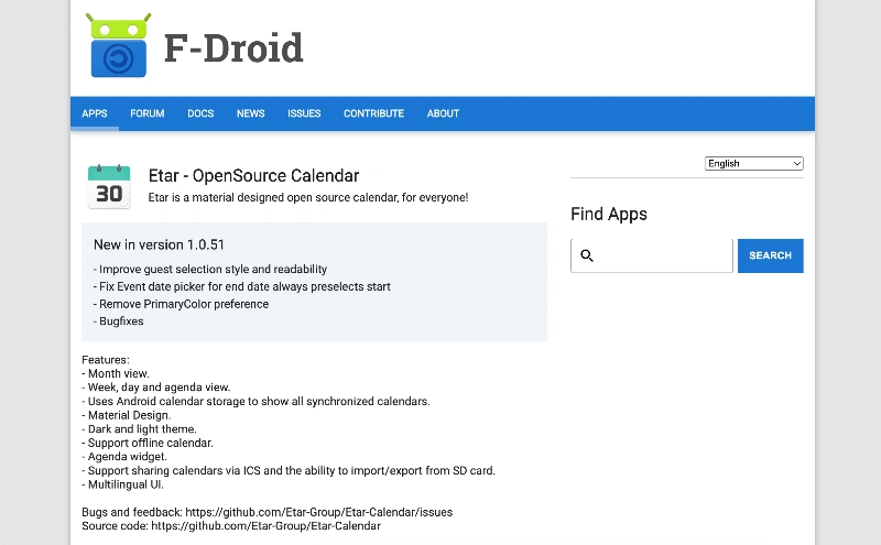 etar open source plugin homepage screenshot