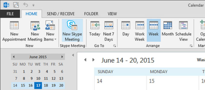 schedule a skype meeting in outlook
