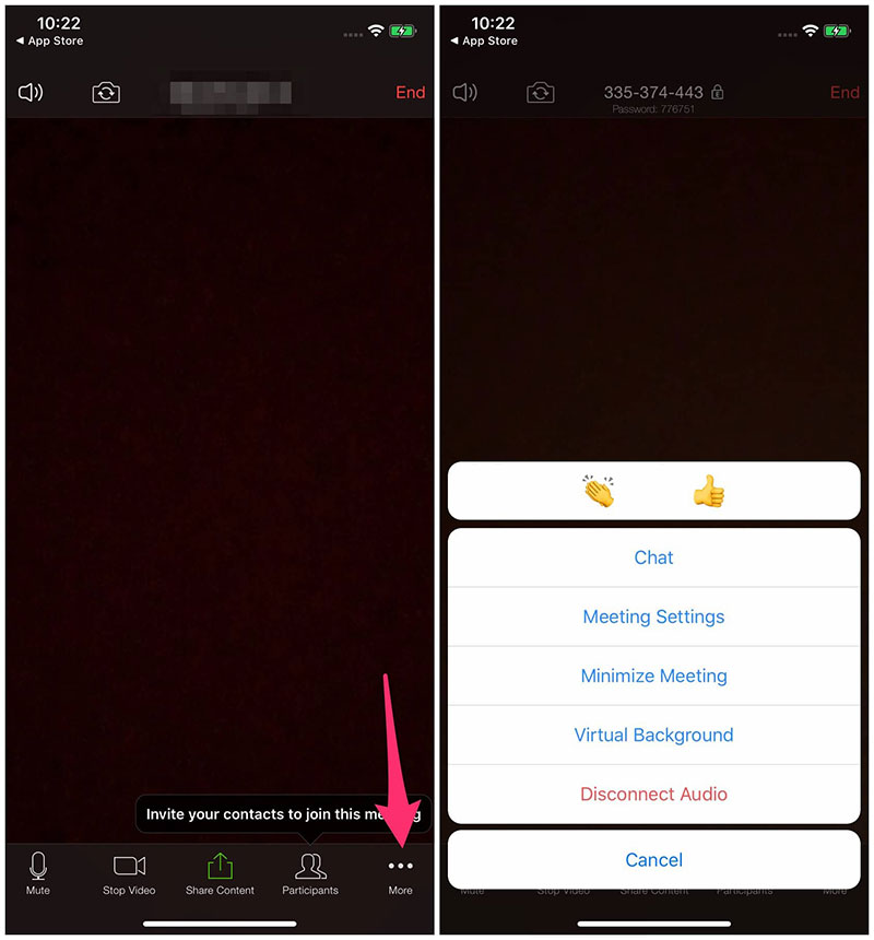 How to change Zoom virtual backgrounds on a mobile device screenshot