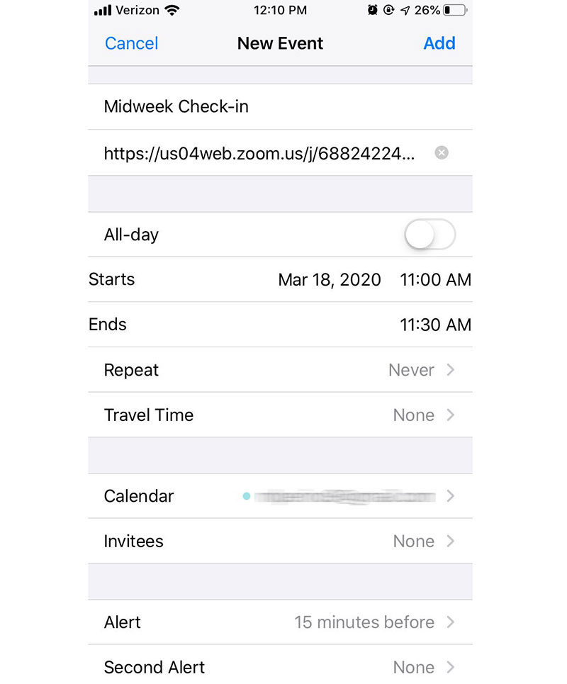 how to add zoom to google calendar with android or ios