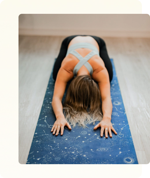 A person attending a yoga class