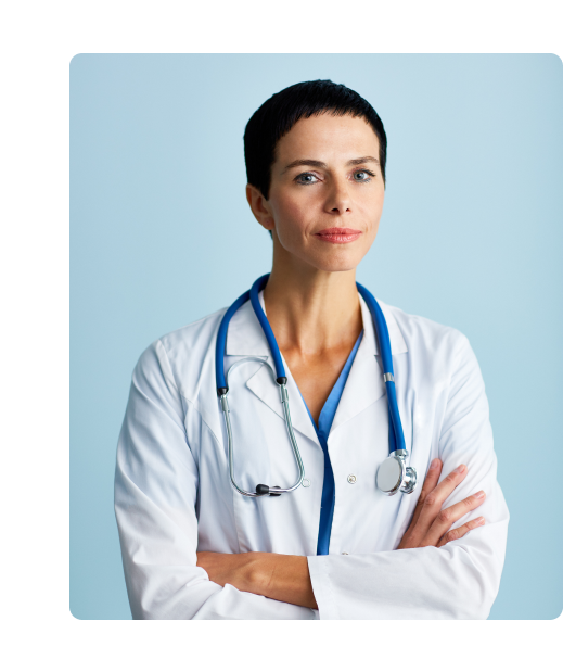 Female doctor and a text box that states how you can schedule a doctor’s appointment quickly with Amelia WordPress doctor appointment plugin