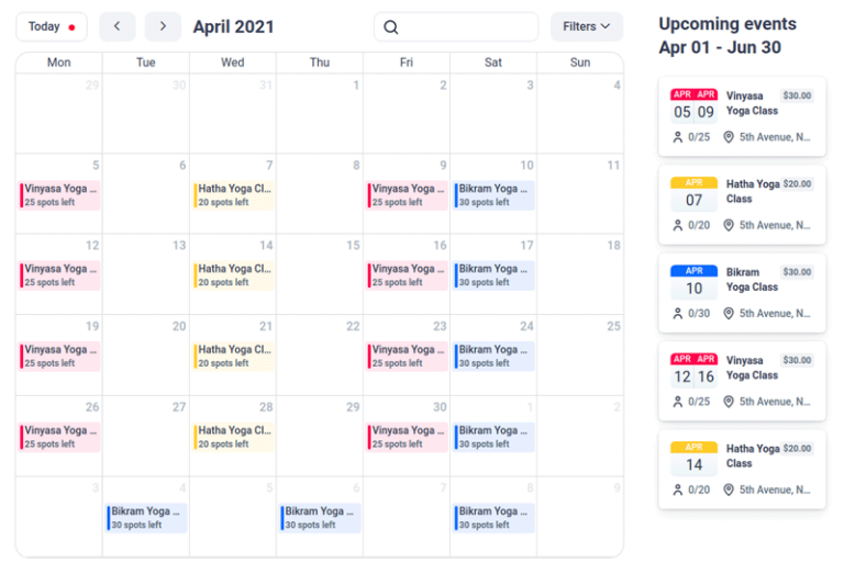 How to Display an Event Calendar on Website Pages with Amelia