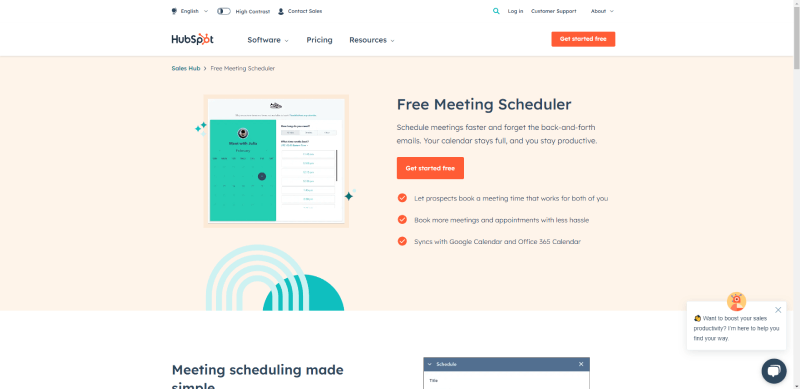 hubspot meeting scheduler screenshot
