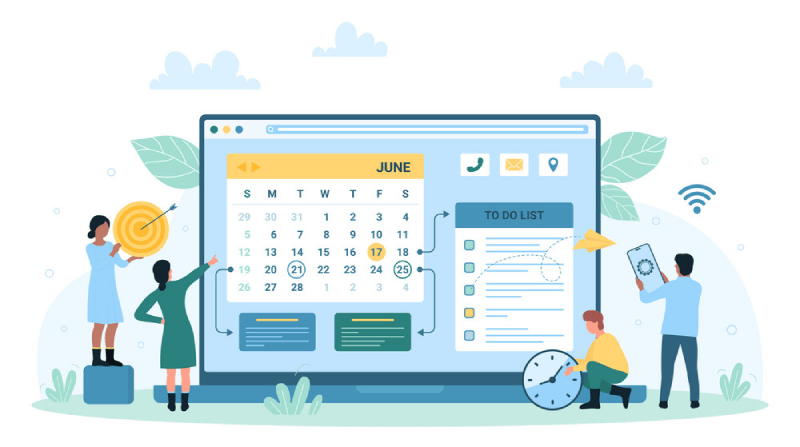 work schedule calendar illustration