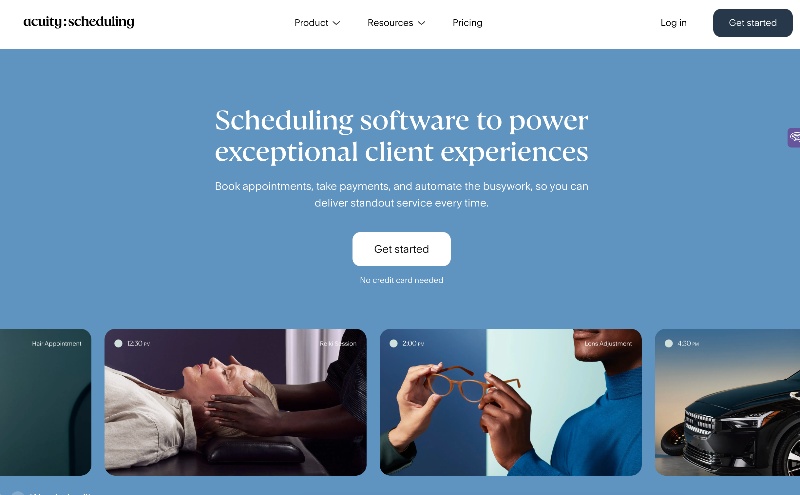 acuity scheduling appointment scheduling software homepage screenshot
