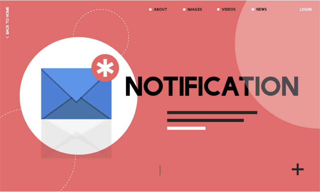 Illustration of email notification message