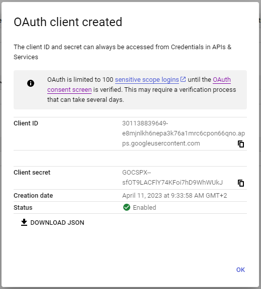 OAuthClientCreated