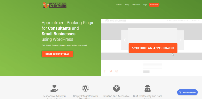 simply schedule appointments homepage screenshot