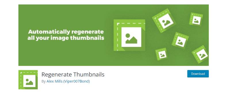 regenerate thumbnails wordpress plugin download page screenshot 