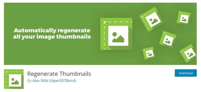 regenerate thumbnails plugin for developers wordpress download page screenshot 