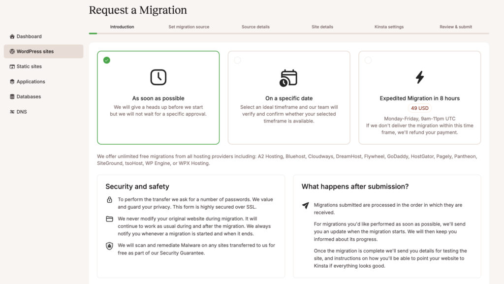 kinsta migrations