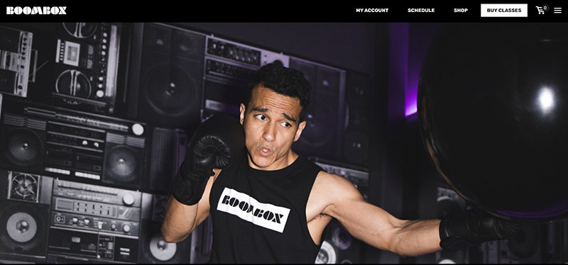 a boombox gym website screenshot