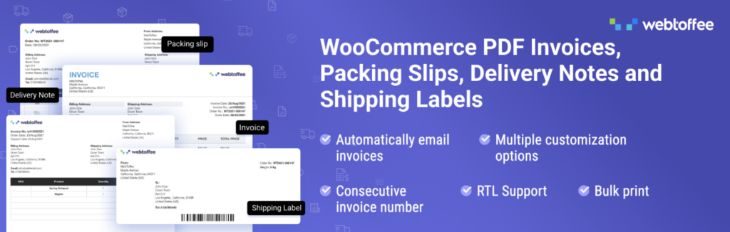 woocommerce pd invoices plugin screenshot 