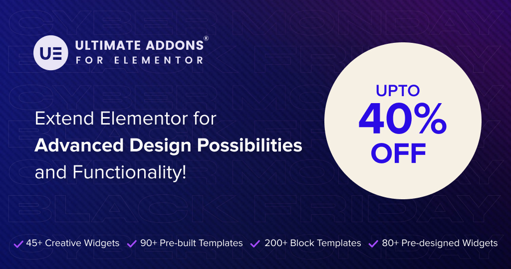 Ultimate Addons for Elementor black friday banner