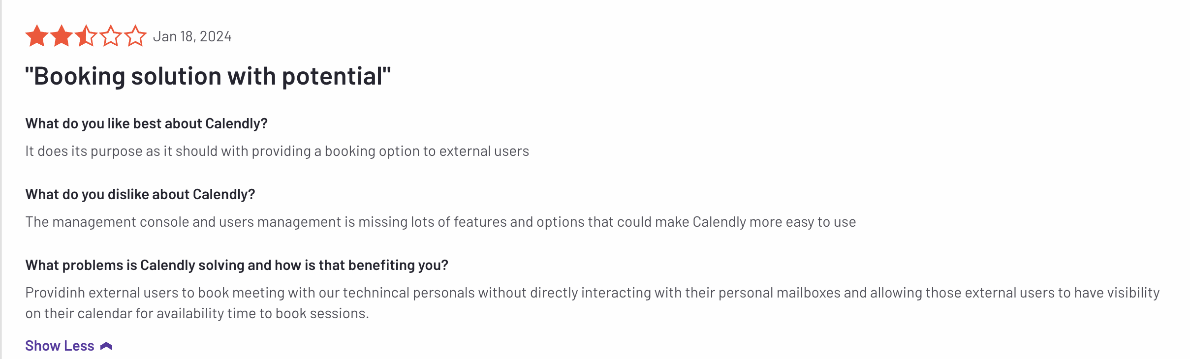 Calendly User Review