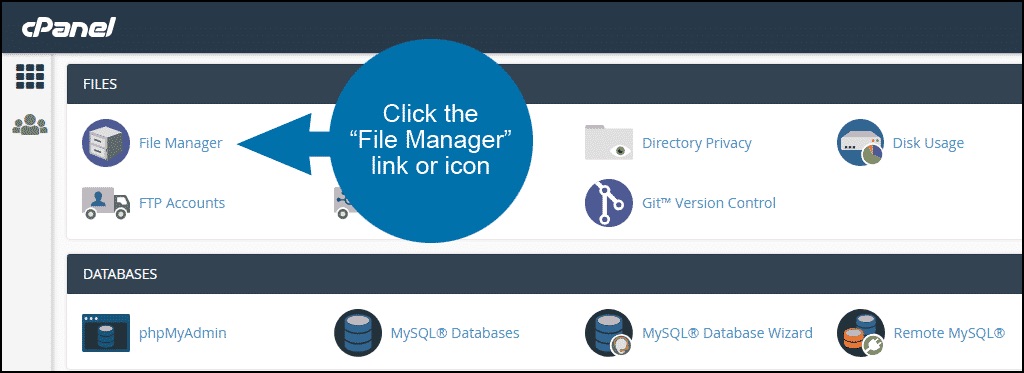 how to locate file manager in cPanel