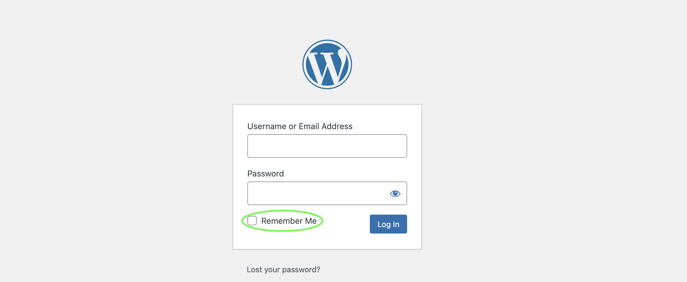 WordPress remember me option for staying logged in