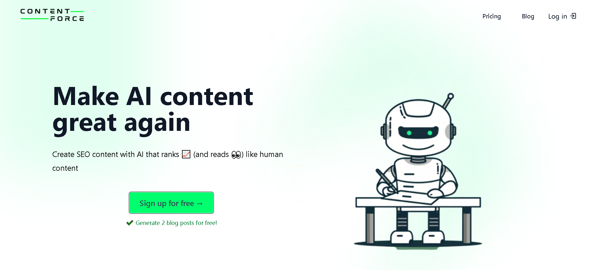 ContentForce AI website banner