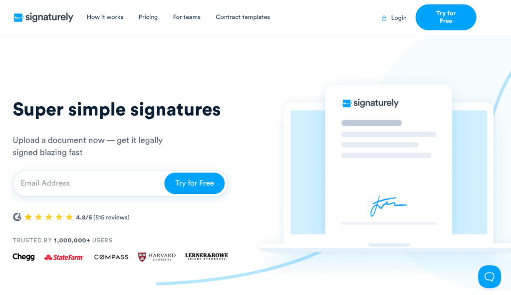 Signaturely website