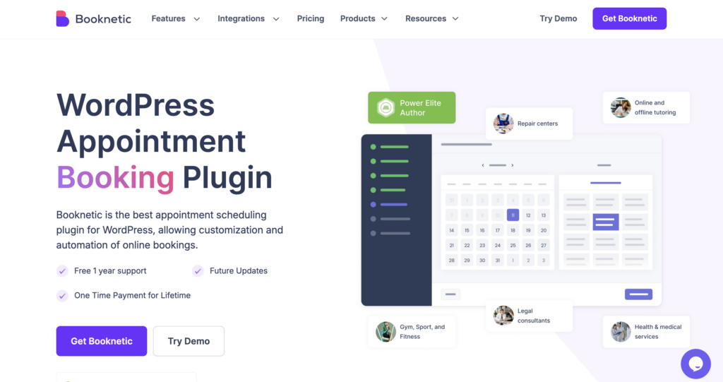 Booknetic booking plugin website 