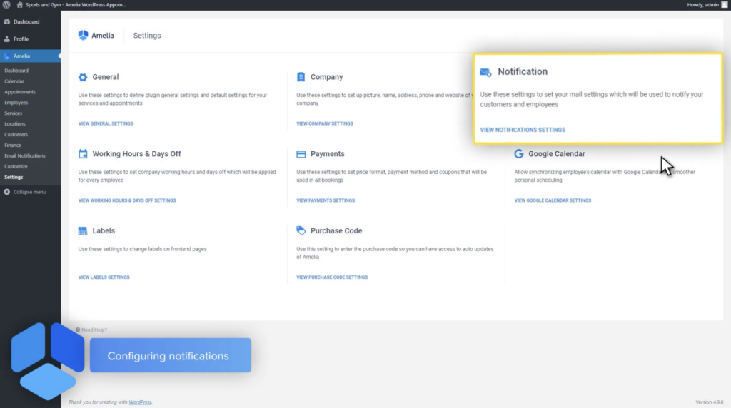 How to configure email reminders in Amelia