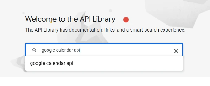 Finding Google Calendar API in Google Cloud Console