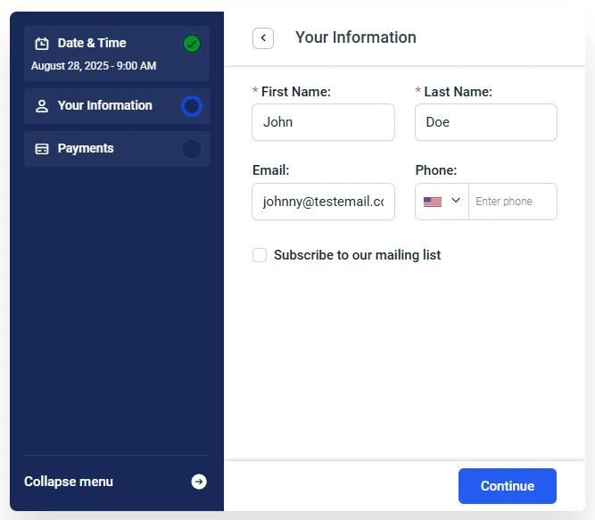 Subscribe checkbox in Amelia booking form