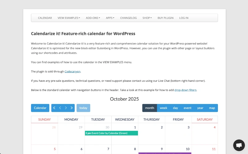calendarize it homepage screenshot
