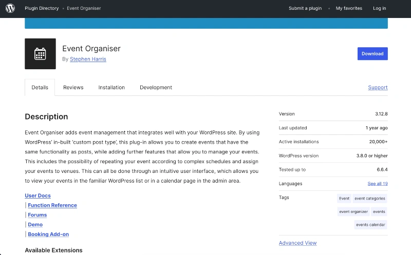 event organiser event monster homepage screenshot